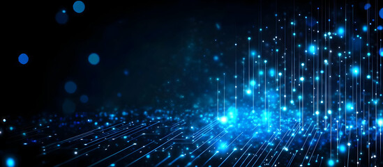 Wall Mural - a mesmerizing abstract background featuring vibrant blue lights and lines, perfect for digital art a
