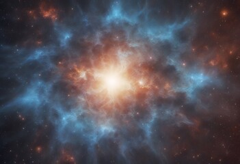 Wall Mural - space field star nebula background fractal blue rendering colorful 3d illustration night colours uni