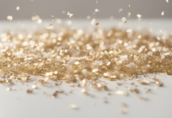 Wall Mural - background glitter white golden party confetti luxury stylish premium trend closeup festive foil mag