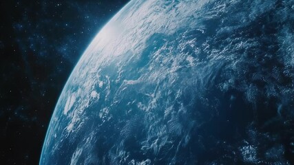 Wall Mural - earth's majestic curvature reveals swirling cloud patterns and deep blue oceans, set against a backd
