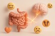 © Thitiporn - Gut-Brain Connection: A visual depiction of the intricate relationship between the gut and the brain, highlighting the emotional impact of the gut on well-being and health.