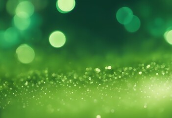 Wall Mural - glittering decorations green texture christmas background defocused holiday shiny snowflake snow glistering sparkle new bokeh pattern animation design celebration gold shine abstract out of focus