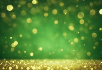 Wall Mural - green bokeh festive sun golden background glitter rays summer effect glistering glow celebrate gold 