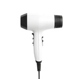 Home appliances in action hair dryer modern bathroom cutout background indoor close-up view daily routine