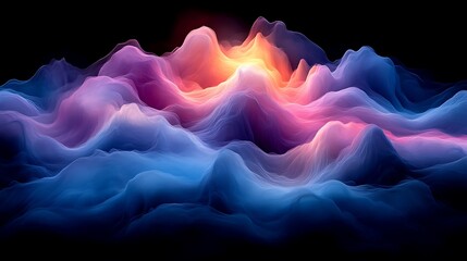 Wall Mural - abstract colorful wavy landscape. (5)