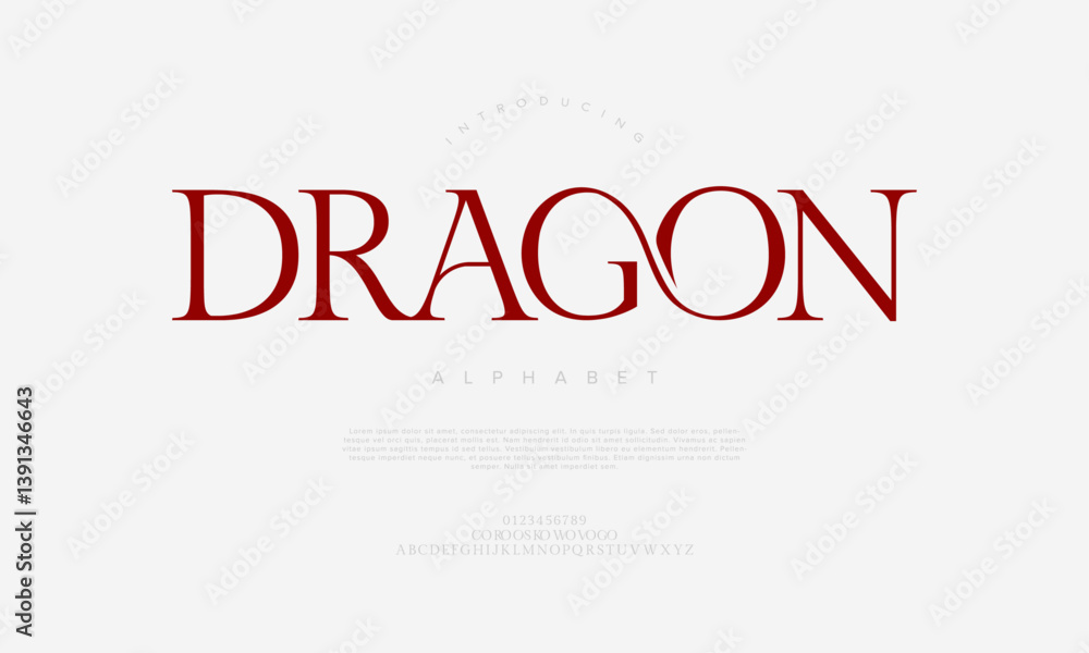 Dragon Modern Elegant Glamour Font Uppercase Lowercase Number and ...