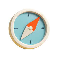 3d compass icon representing navigation, direction, or travel on png transparent background for maps