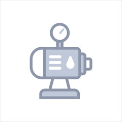 Wall Mural - simple greyscale icon of a hydro pump, perfect for plumbing, industrial, or utility design.