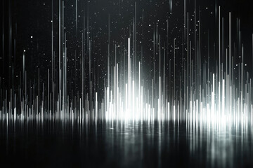 Poster - Abstract digital background with glowing white lines and particles creating a futuristic and dynamic visual.