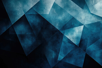 Wall Mural - abstract geometric pattern with dark blue textured triangles overlapping creating a modern, artistic