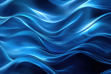 Poster - Abstract blue waves flowing seamlessly, creating a dynamic and elegant visual.