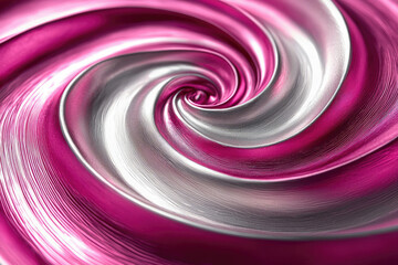 Poster - Abstract swirling vortex of metallic pink and silver, creating a mesmerizing visual effect.