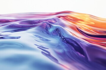 Aufkleber - Abstract waves of vibrant colors, blending blues, purples, and oranges in a fluid, dreamy composition.