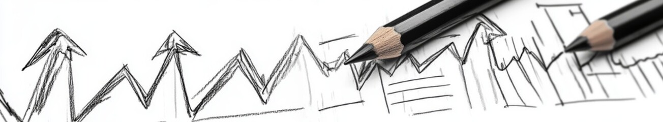 A contemporary EPS10 illustration displays an assortment of hand-drawn curved doodle chalk arrows