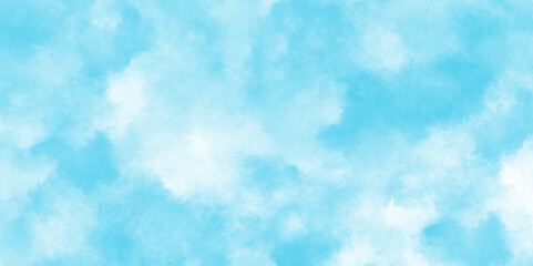 Naklejka na meble Blue sky and clouds. Watercolor sky with white clouds. Hand painted watercolor background. painting vector design.