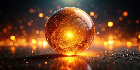 Wall Mural - orange orb abstract background: vibrant circular design element