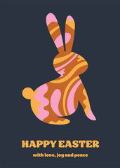 Wall Mural - abstract easter greeting card with colourful bunny in modern style. vector illustration