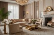 © Alaska young - An elegant living room with a luxurious decorative interior