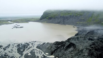 Wall Mural - Flying over the landscape of Iceland during daytime