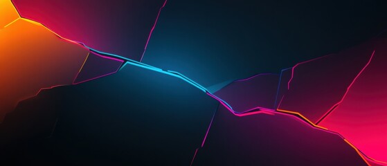 Wall Mural - abstract geometric background with vibrant neon colors, featuring a modern and futuristic design wit