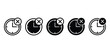 © looli - Missed Deadline Icons Black and White Clock Symbols with Cross Marks Vector Design
