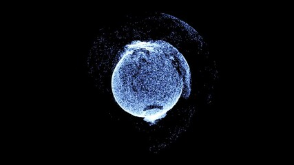 Wall Mural - Abstract digital rotating hud element of particles