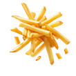 © MdMubin - Batatas fritas crocantes cai ndo no ar, flutuando no ar, isoladas em fundo branco. Comida, fritura. Papas fritas. French fries on a white background.