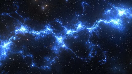 Aufkleber - A vibrant blue nebula glows brightly in the vast expanse of outer space, showcasing cosmic energy and celestial wonders.