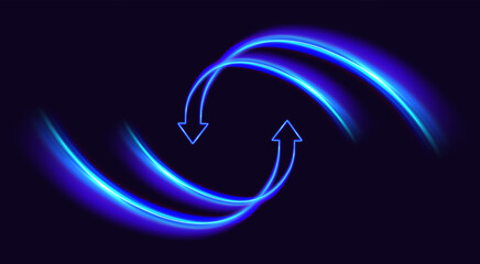 two arrows go round. update software. synchronization icon. upgrade computer program version concept