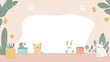 © Photo Graphic Stock - Illustration Blank Background of Cute animal illustration with blank space for text with copy space and negative space for text