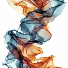 Wall Mural - abstract swirling pattern of blue and orange smoke or fabric