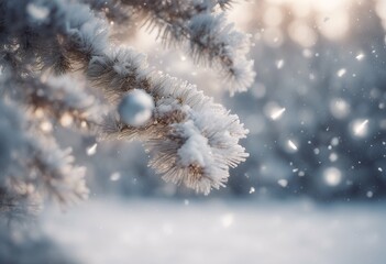 Wall Mural - art background holiday border christmas design winter beautiful snow tree snowy scene wide symbol li