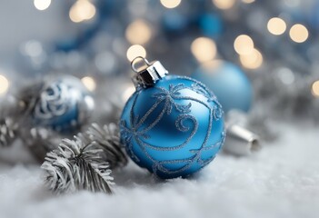 Wall Mural - background christmas white decoration blue holidays gift festive frame winter ornament vintage decor