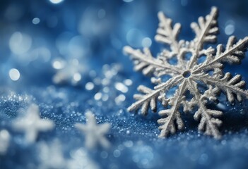 Wall Mural - blue snowflake star background holiday christmas white merry valentine love glistering soft gold ban