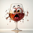 © Dzmitry - Whimsical and tipsy wine glass character with playful splashes and expressions