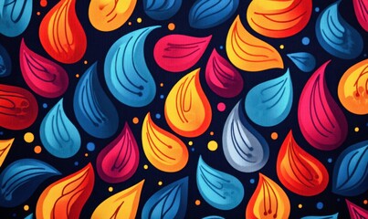 Eye-catching paisley pattern with a splash of vibrant colors creates a visually dynamic background.