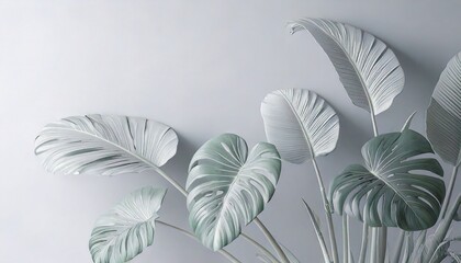 Wallpaper with big leaves 