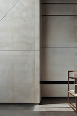 Wall Mural - a chair is sitting in front of a wall with a white background