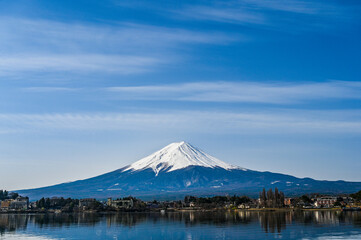 Aufkleber - 山梨県河口湖と富士山