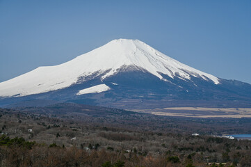 Poster - 山梨県パノラマ台からの山中湖と富士山