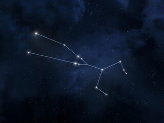 Wall Mural - taurus constellation on the background of the night sky. zodiac sign connected by lines. astrologica