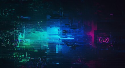Digital Glitch: Neon Dreamscape AI Generated