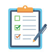© VektorDesign - Flat clipboard with checklist and pencil icon