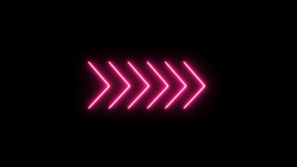 Wall Mural - Neon arrow symbol illustration. neon right arrow sign on black background.