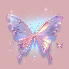 Wall Mural - celestial graphic of single butterfly graphics art appliance.