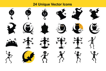 Black and white vector icons set illustration with business, heart, and tree symbols for web design
