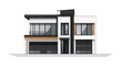 © bastian - Modern two-story house front elevation drawing