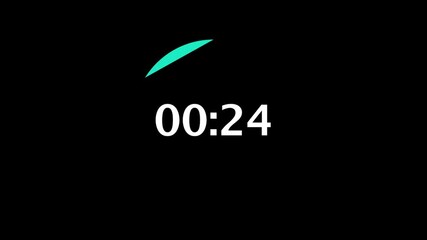 Wall Mural - countdown 30 seconds animation 4k with withe circle