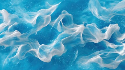 Wall Mural - Vibrant Azure Backdrop with Ethereal White Hues and Flowing Textures for Creative Designs