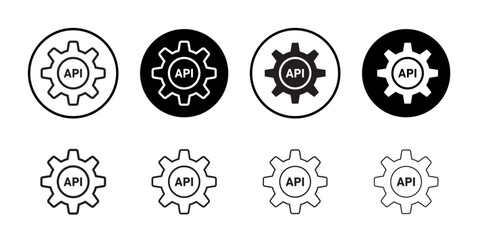 API icon Black and white logo